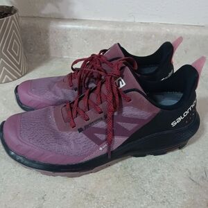 Salomon Outpulse GTX Trail Running Shoes Womens Size 9 Tulipwood/Black/Poppy Red